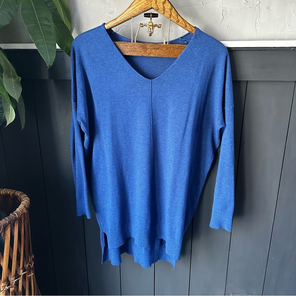 Dreamers Sweater Womens Large Blue Tunic Cozy Long Sleeve Size M/L